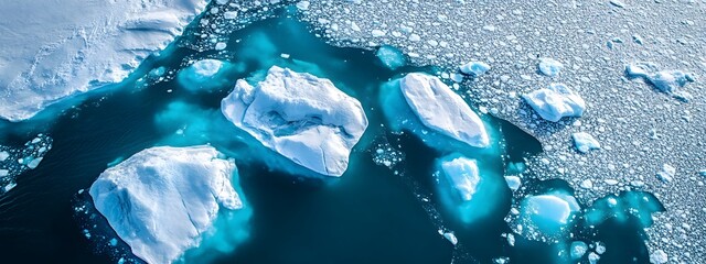 Wall Mural - an aerial view of an iceberg floating in the water, showcasing its massive size and intricate detail