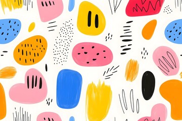 Wall Mural - vibrant abstract with repeatable modern shapes and bright multicolor patterns for graphic design and