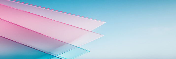 Sticker - Abstract background with pink and blue glass panels.