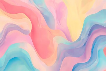 Poster - Abstract Colorful Pastel Waves Background