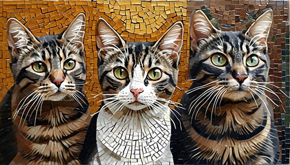 Colorful Mosaic of Adorable Cats