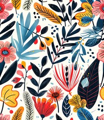 Colorful Floral Pattern Seamless Design