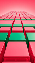 Poster - Abstract background of red and green cubes