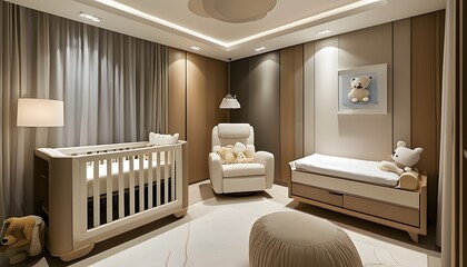 Wall Mural - Contemporary Baby Room featuring Innovative Design and Stylish Decor