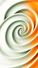 Poster - Abstract swirling pattern in white, green and orange.