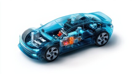 Electric Car Transparent  D Render