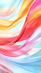 Canvas Print - Abstract colorful ribbons swirling in a vibrant pattern.