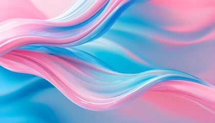 Wall Mural - Dynamic Waves of Pink and Blue Fluidity