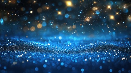 Wall Mural - blue christmas glittering background backgrounds illuminated decoration
