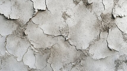 Wall Mural - Close-up of cracked concrete wall showing signs of wear and tear, creating textured vintage backdrop. Beauty in decay captured in detailed image