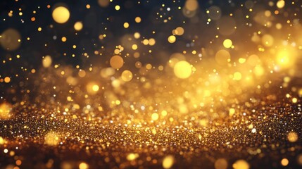 Wall Mural - festive golden sprinkles and twinkling particles cascading across a smooth background, creating a ma