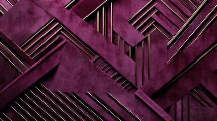 Geometric background with velvet and gold stripes creating an elegant and modern design. The combination of colors and textures creates a luxurious and sophisticated feel