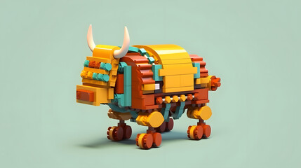 Bison toy 3d cartoon