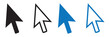 © Vector Elements - Computer mouse click pointer cursor arrow flat icon set for apps and websites. Vector isolated element.