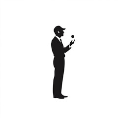 Wall Mural - Juggler Silhouette, Illustration Isolated On White Background