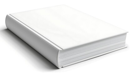 Wall Mural - blank white book isolated on white background. 3d illustration.