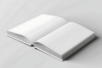 Wall Mural - blank white book isolated on white background. 3d illustration.