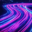 © herman - Abstract motion curvy urban road with neon light motion effect applied