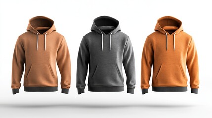 Wall Mural - Vest hooded sweatshirt mockup for print A 3D rendering of a hooded vest sweatshirt ideal for custom design print or branding projects