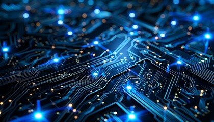 Circuit board futuristic background. 3d rendering, 3d illustration.