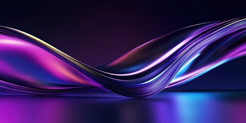 Vibrant glowing purple and blue waves, abstract neon light trails, dynamic flowing energy, smooth curving lines, luminous electric colors, dark background, futuristic aesthetic, digital art, motion bl