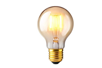 Fototapete - LED filament bulb, vintage style with energy efficiency, warm light,Isolated on transparent background.