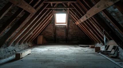 Canvas Print - Dusty Attic with a Glimpse of Light