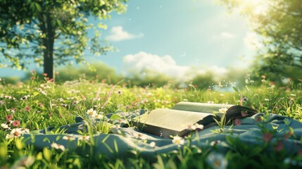 Poster - Book in a Meadow