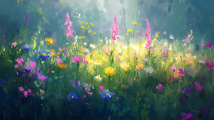 Wall Mural - field of flowers