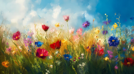 Wall Mural - field of poppies