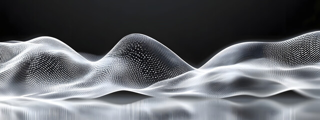 Abstract futuristic wave background with a blend of dark and white elements, generative ai
