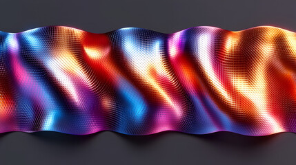 Wall Mural - Colorful abstract wave patterns flowing seamlessly across a dark surface, creating a vibrant visual experience