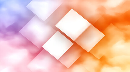 Wall Mural - abstract geometric shapes blend softly in a colorful gradient background during a vibrant early even