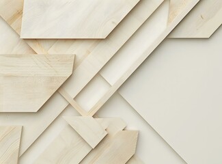 Sticker - Abstract Wooden Texture Background With Geometric Shapes