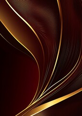 Poster - Abstract background with golden lines and dark red color.