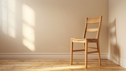 Wall Mural - Wooden Chair in a Sunny Room