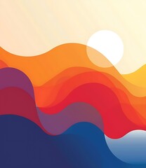 Sticker - Abstract Colorful Wave Background