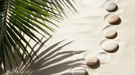 Wall Mural - Background with sand for cosmetic product presentation. Podium for the demonstration of cosmetic products.