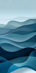 Canvas Print - Abstract Blue Wave Background