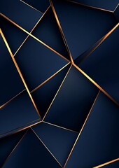 Poster - Abstract geometric pattern with navy blue and gold.