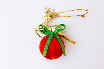 A Christmas decoration. This Christmas decoration is an ornament that is hung or attached to a Christmas tree. It has many cute shapes that match the Christmas theme.