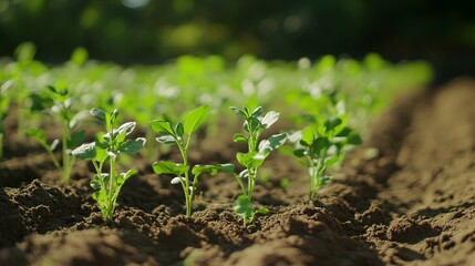 Growth of seedlings planted on the field time 