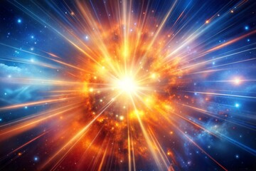 Wall Mural - cosmic explosion with bright light in starry night sky