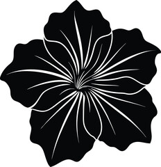 Wall Mural - black and white Petunia flower