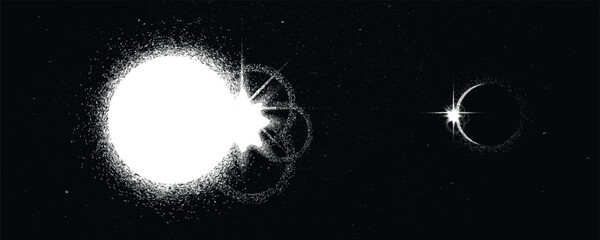 Wall Mural - star explosion . solar x flare . big eruption of plasma with magnetic loops . binary star system .ex