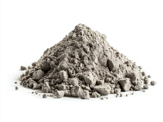 Gray Gravel Pile Isolated on White Background