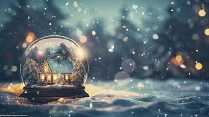 Sticker - A snow globe with a forest inside