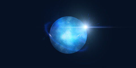 Wall Mural - realistic sphere with liquid planet surface texture. vector spatial horizontal illustration of blue 