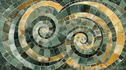 Canvas Print - Double Spiral Stone Mosaic