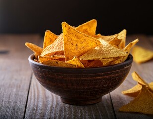 Corn tortilla chips in a bowl ready to be eaten